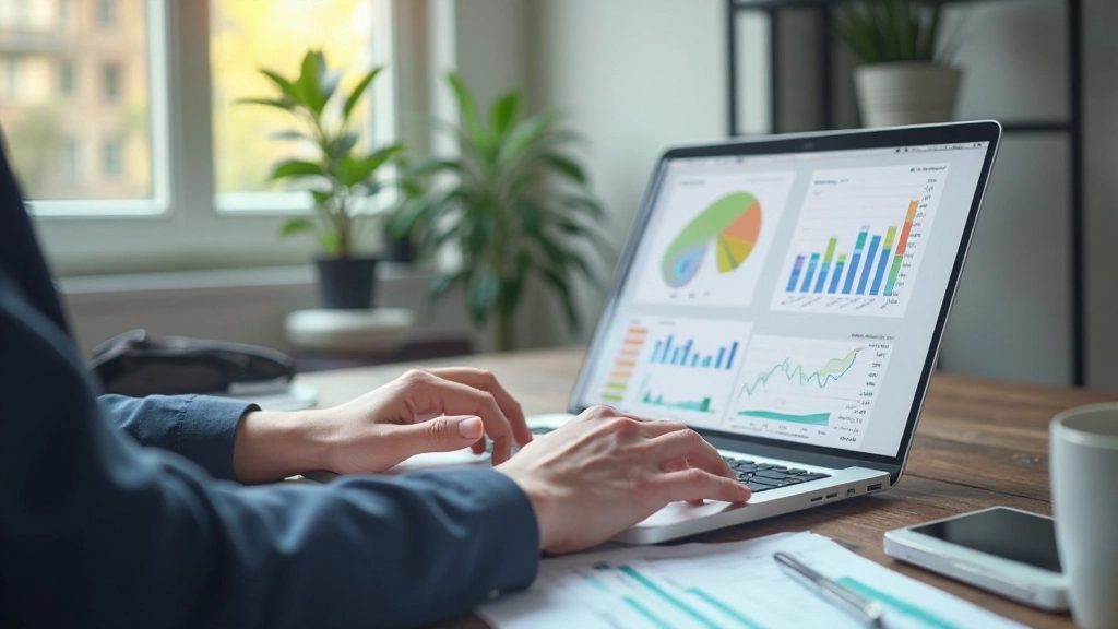 Professionele financiële planning werkplek met budgetgrafieken en rekenmachine op bureau