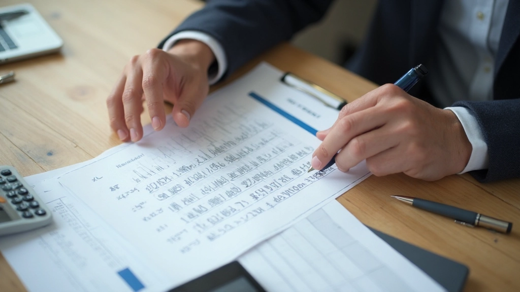 Geconcentreerde professioneel die financiële gegevens analyseert op een computerscherm